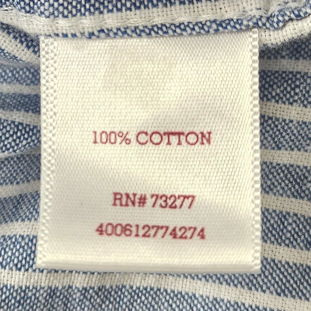SO Blue Stripe Open Back Button Down Shirt Dress Coastal Preppy Cottagecore XS